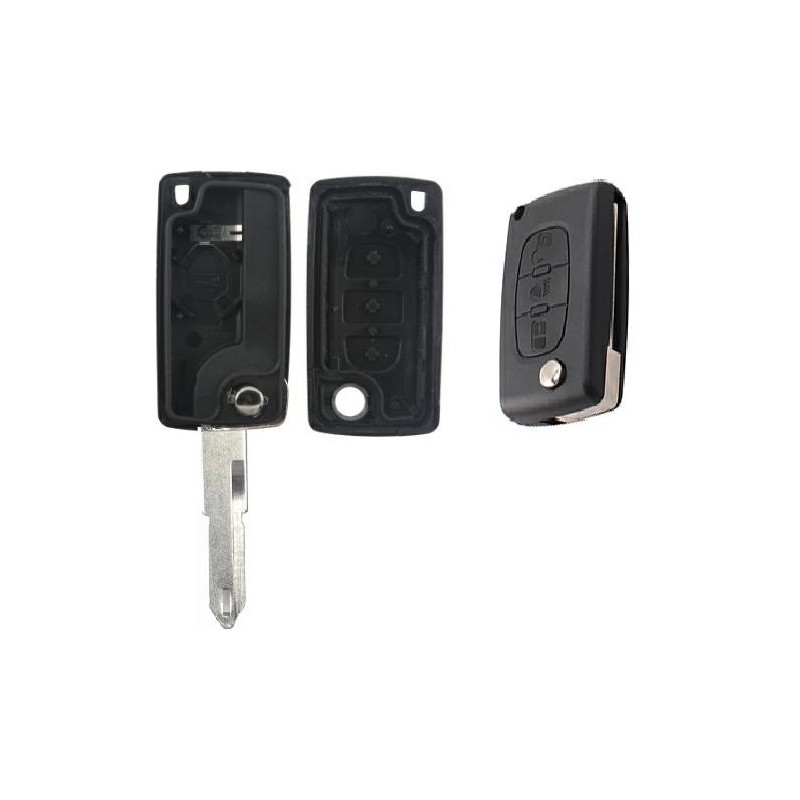 KEY RADIO CONTROL PREDISPOSITION 3 CITROEN BUTTONS - PEUGEOT WITH BATTERY COMPARTMENT BLADE NE73